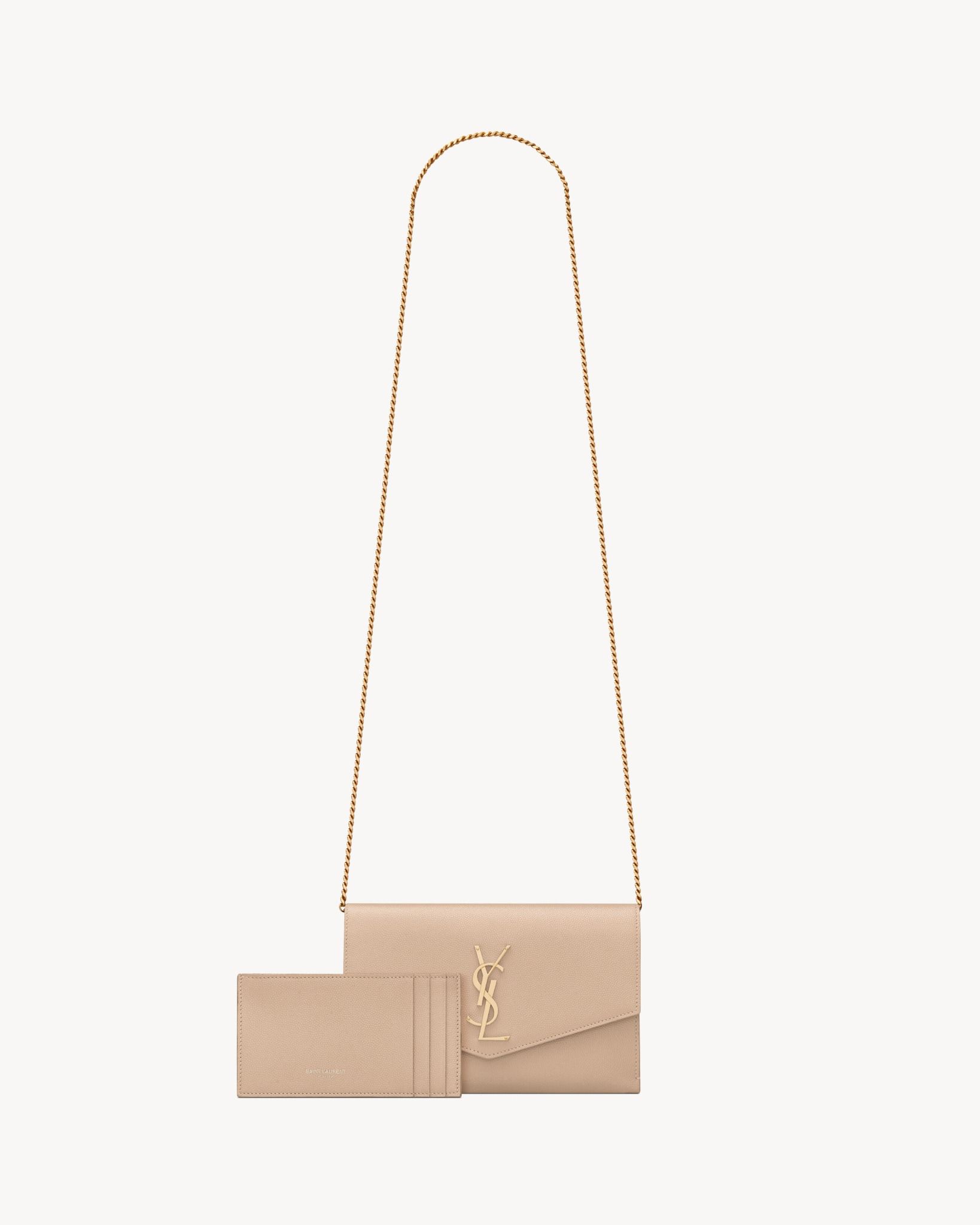  Ví Nữ Saint Laurent Uptown Chain Wallet 'Beige' 