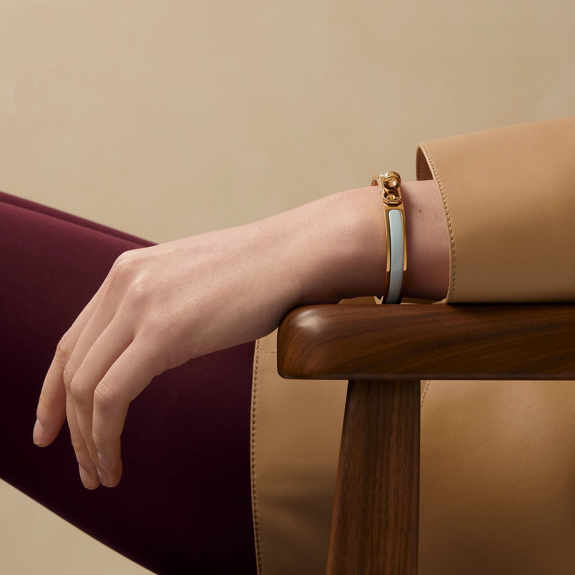  Vòng Tay Nữ Hermes Mini Clic Kelly 'Bleu Polaire' 