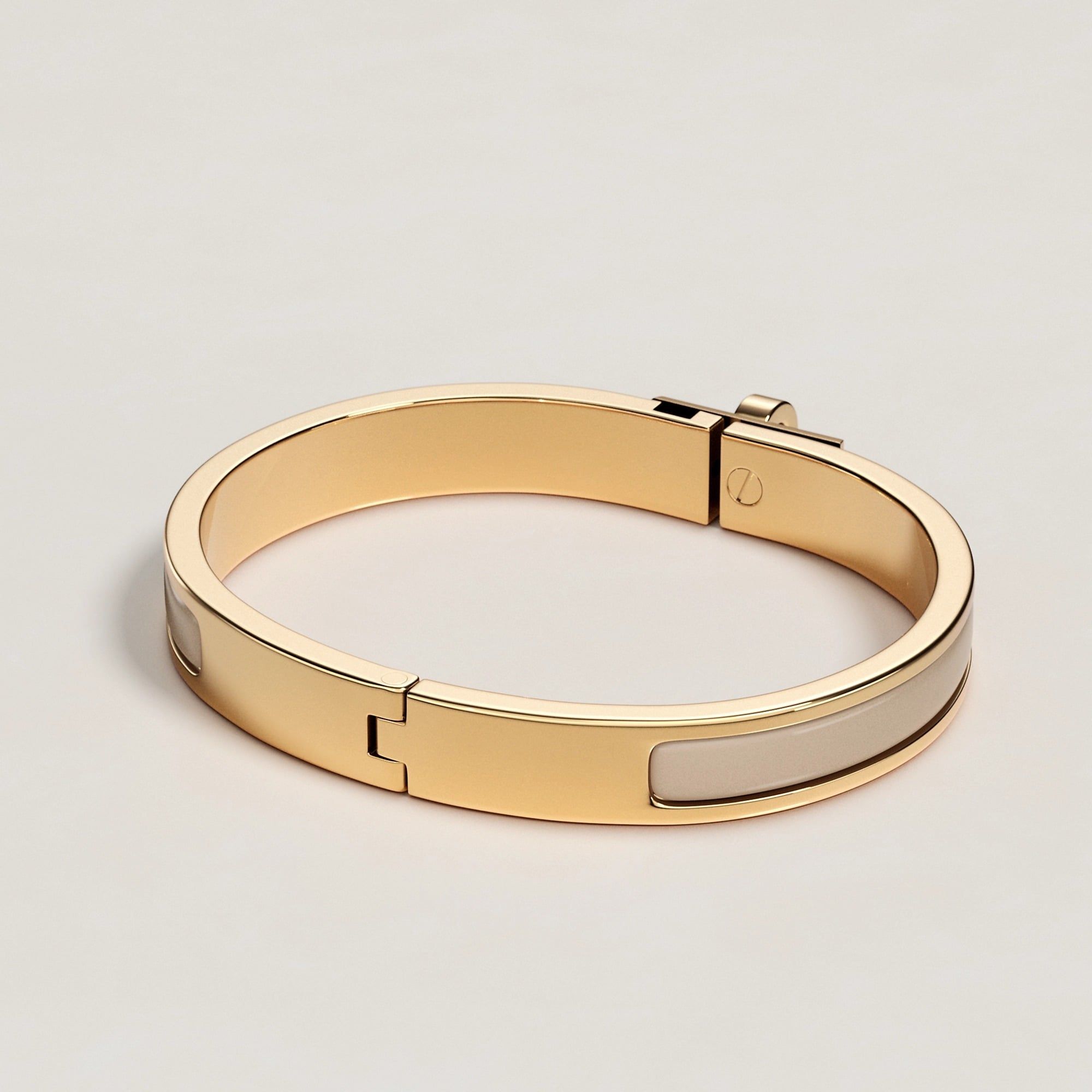  Vòng Tay Nữ Hermes Mini Clic Kelly 'Marron Glacé' 