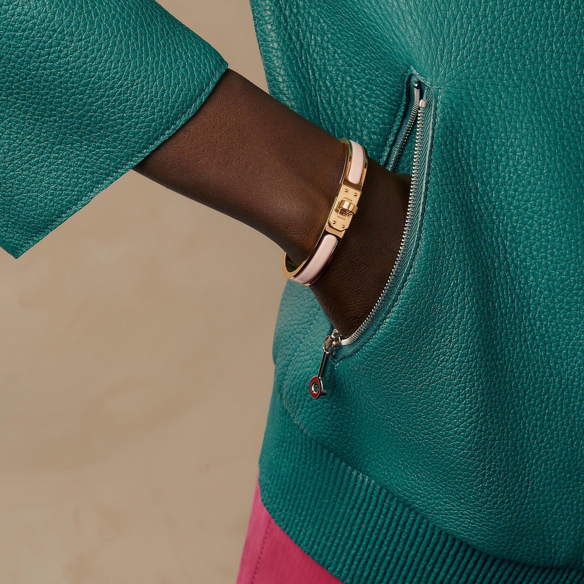  Vòng Tay Nữ Hermes Mini Clic Kelly 'Rose Candeur' 