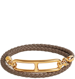  Vòng Tay Nữ Hermes Roulis Double Tour 'Étoupe Gold' 