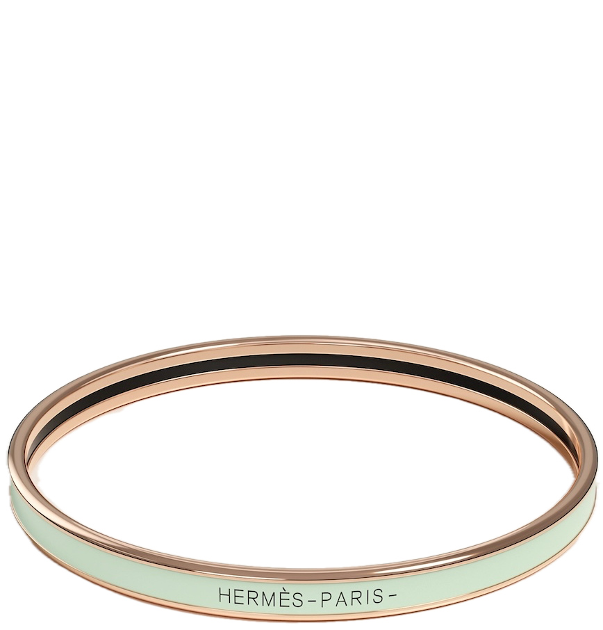  Vòng Tay Nữ Hermes Uni Bangle 'Vert Fizz Rose Gold' 