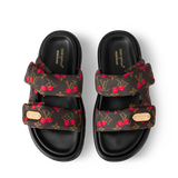  Dép Nữ Louis Vuitton LV x TM Pool Pillow Flat Comfort Mules 'Cherry' 