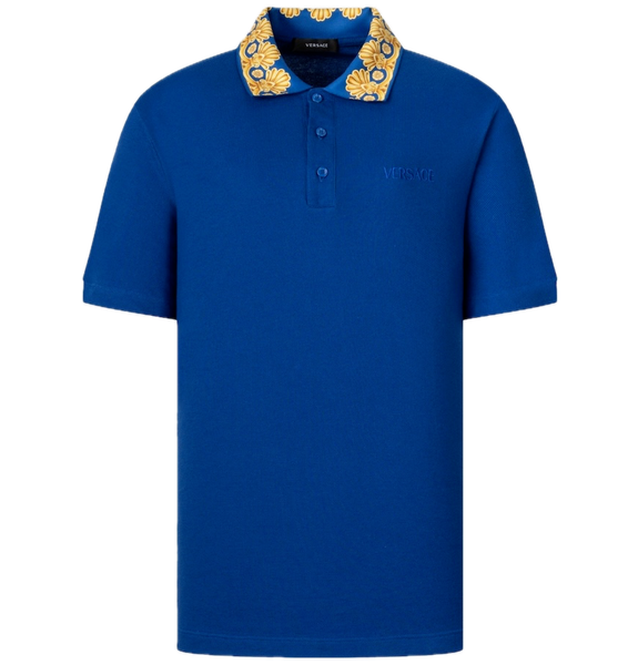  Áo Nam Versace Logo Collar Printed 'Blue' 