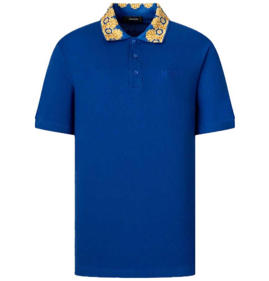  Áo Nam Versace Logo Collar Printed 'Blue' 