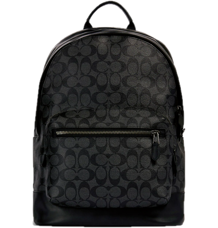  Balo Coach West Backpack In Signature Canvas 'Black' 