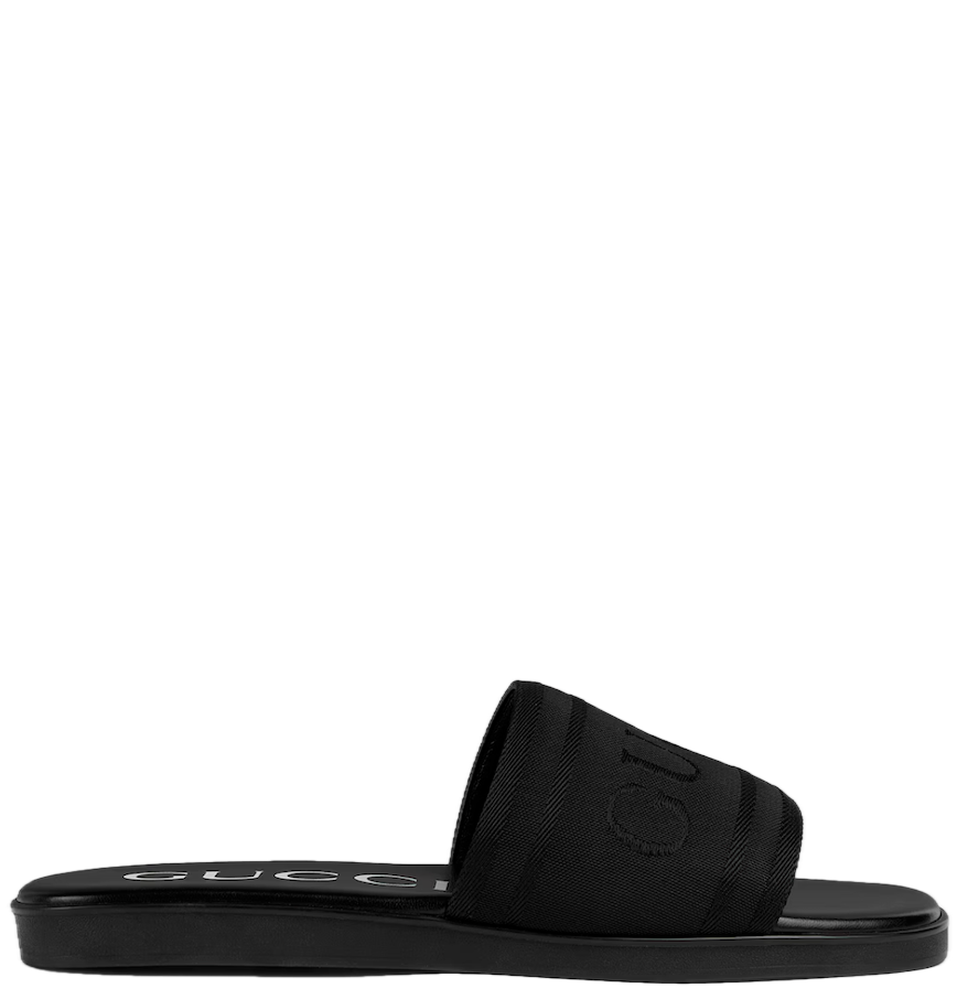  Dép Nam Gucci Slide Sandal Tonal Logo 'Black' 