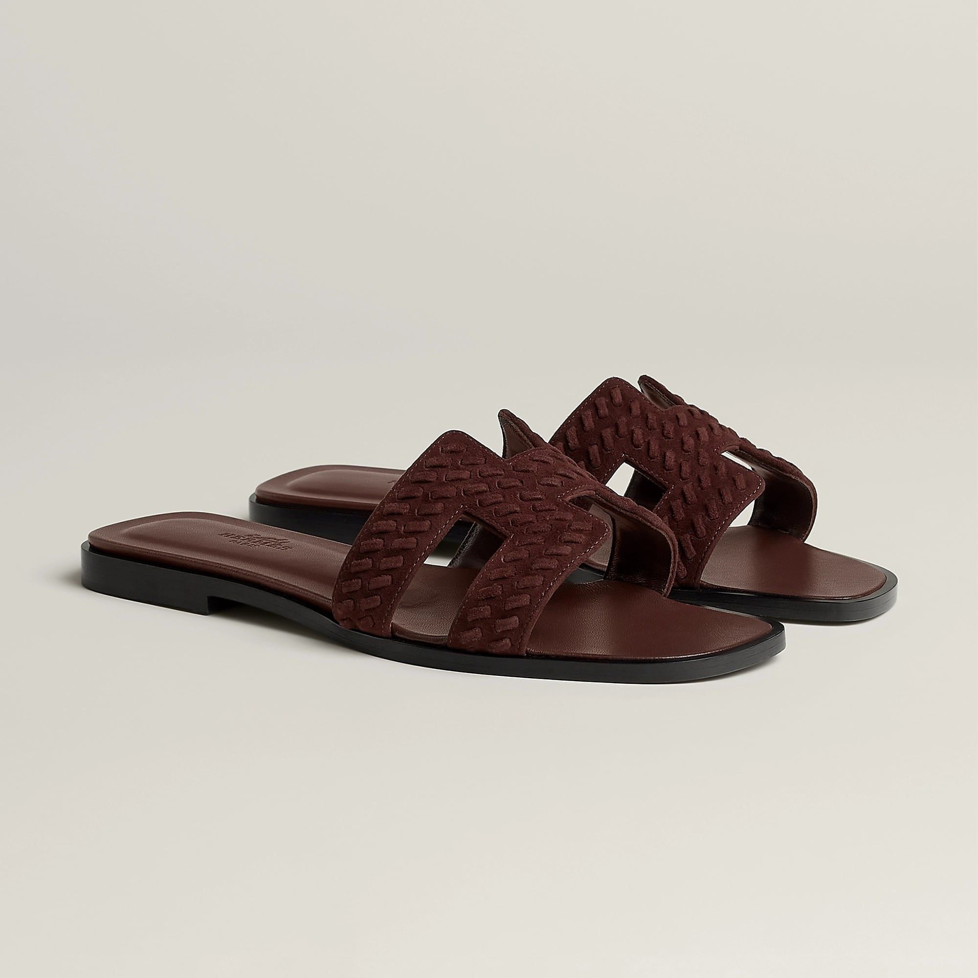  Dép Nữ Hermes Oran Sandal 'Marron Palissandre' 