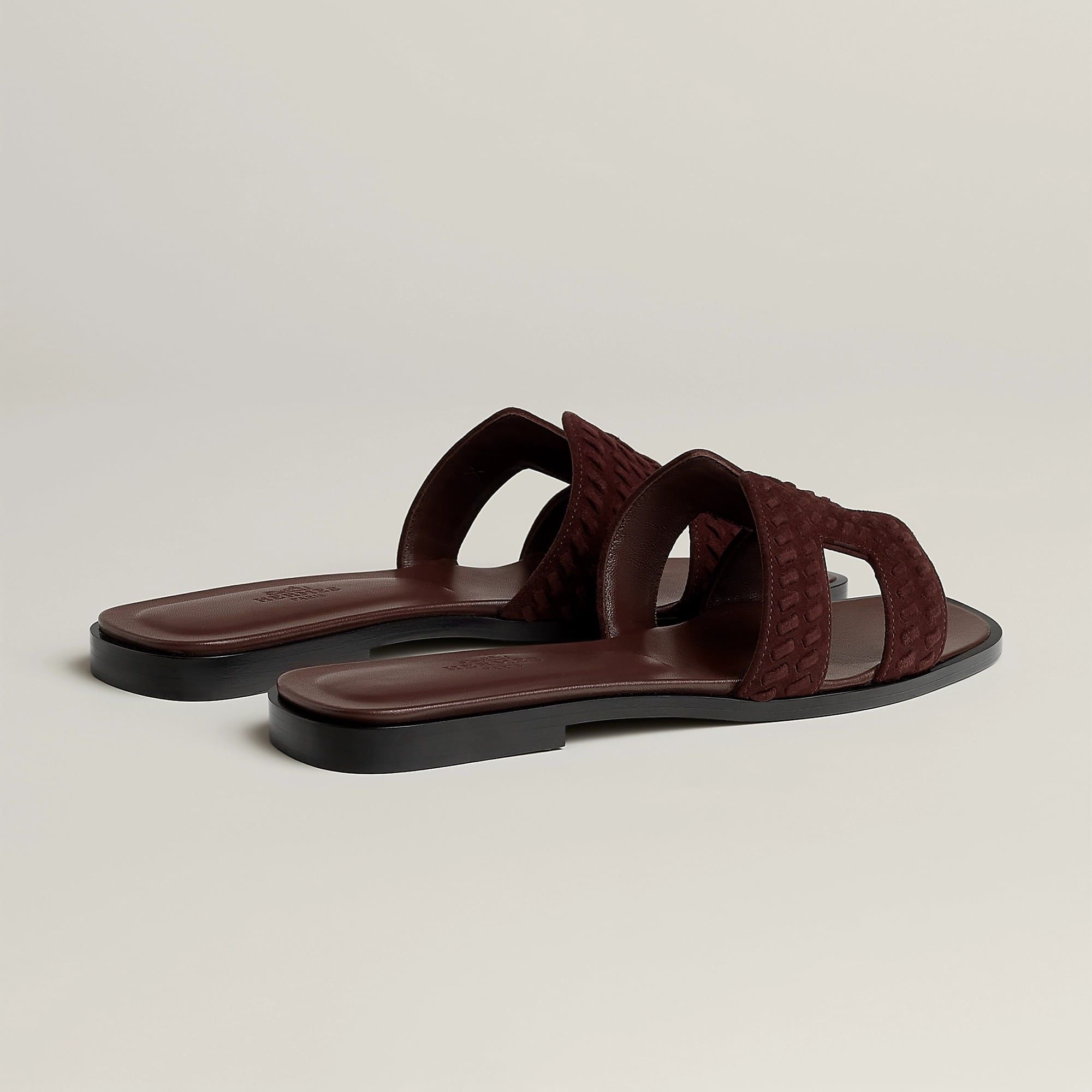  Dép Nữ Hermes Oran Sandal 'Marron Palissandre' 