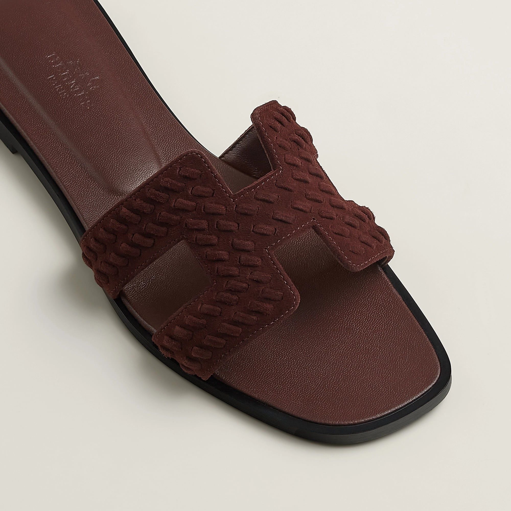  Dép Nữ Hermes Oran Sandal 'Marron Palissandre' 