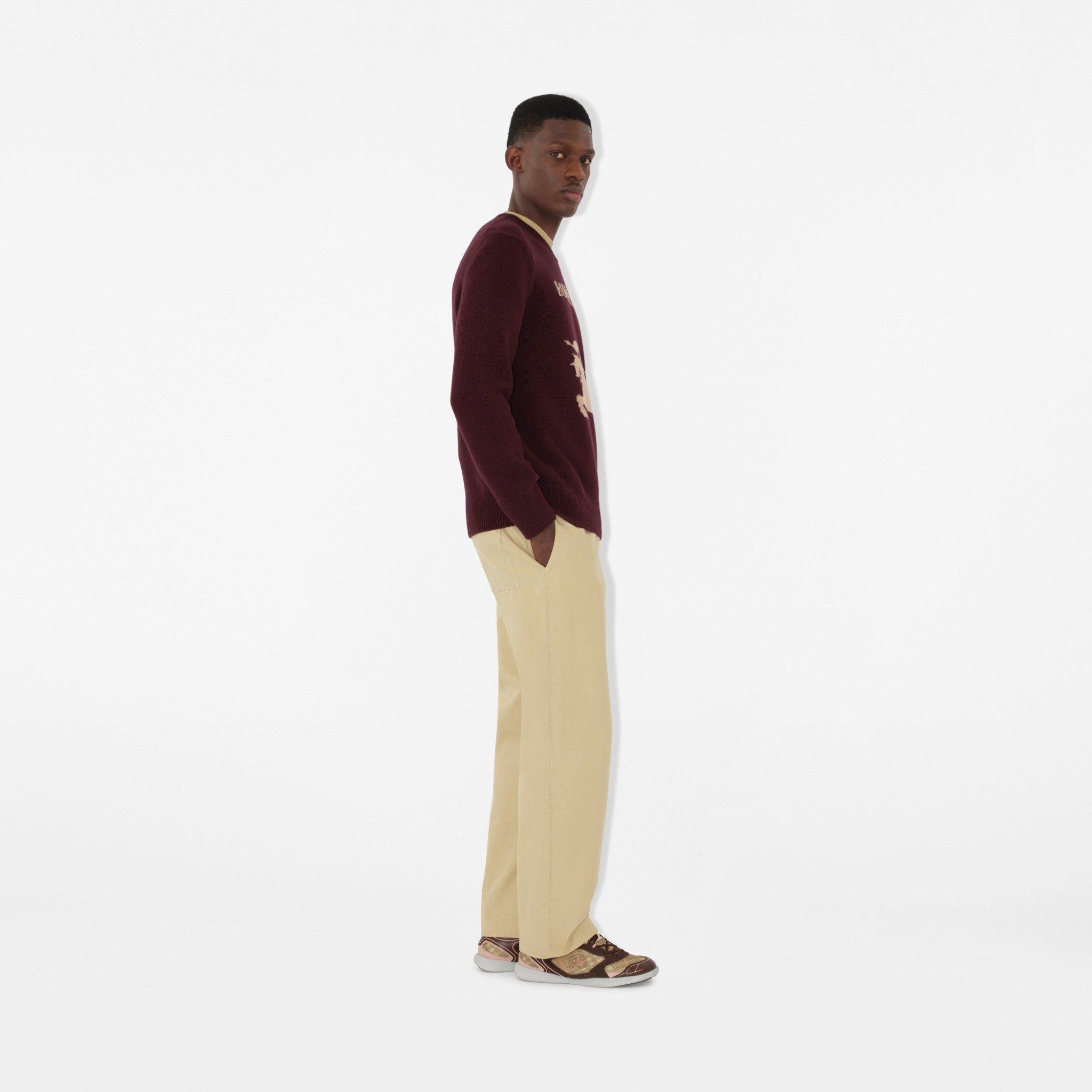  Giày Nam Burberry Check Matrix Sport Sneakers 'Broom' 
