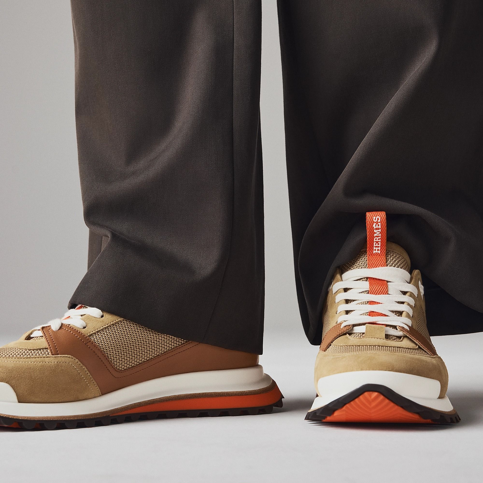  Giày Nam Hermes Leader Sneaker 'Beige Albâtre' 