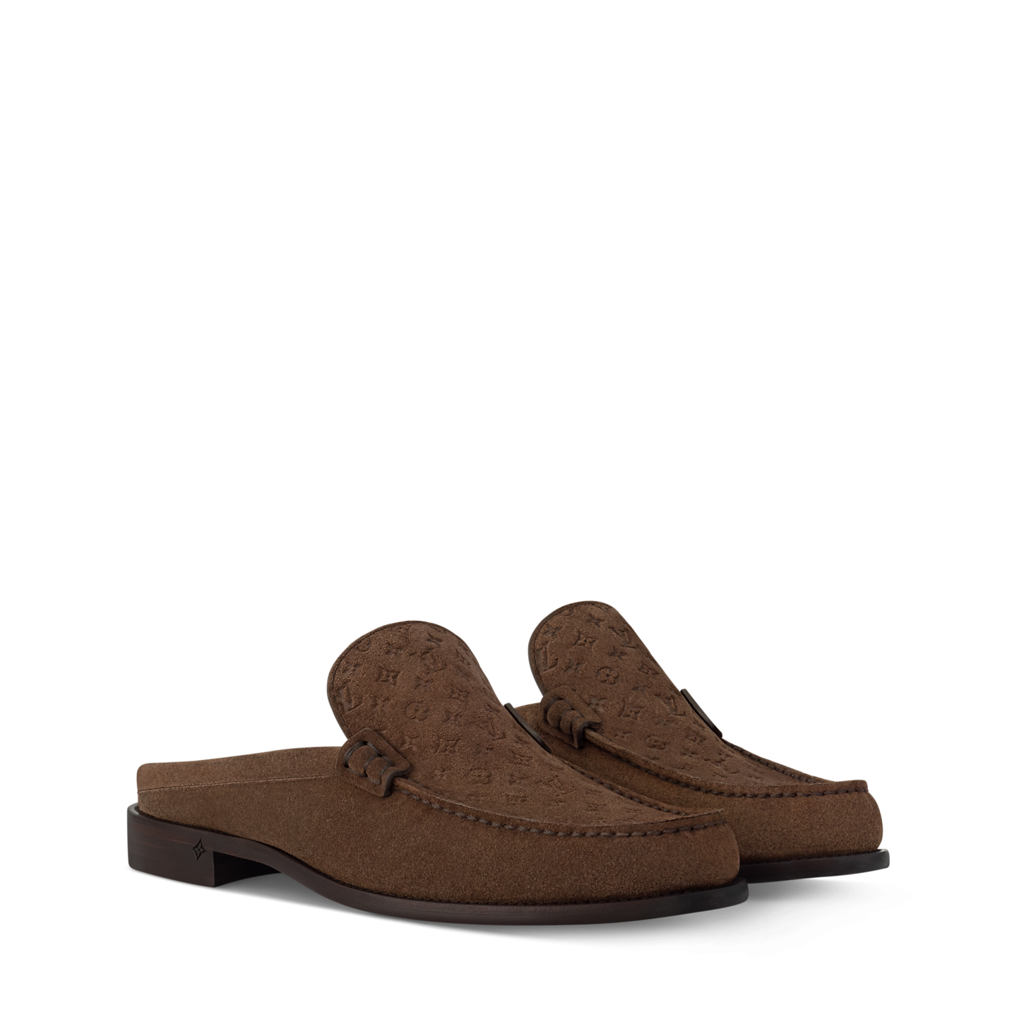  Giày Nam Louis Vuitton Major Open Back Loafers 'Brown' 