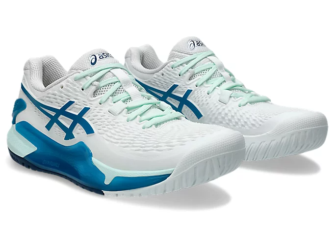 Giày Nữ Asics Gel Resolution 9 'White Teal Blue' 