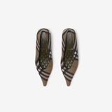  Giày Nữ Burberry Check Cameo Low Pumps 'Brush Brown' 