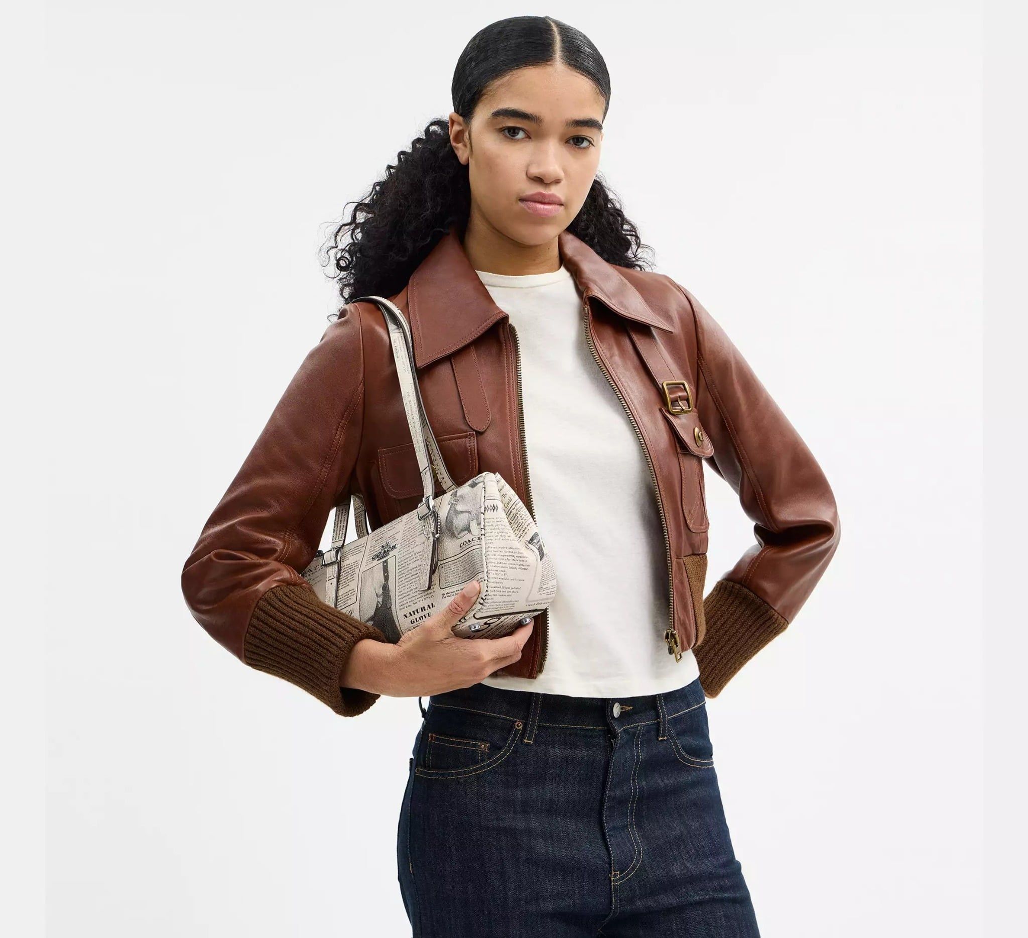  Túi Nữ Coach Asher Shoulder Bag 'Newspaper Print' 