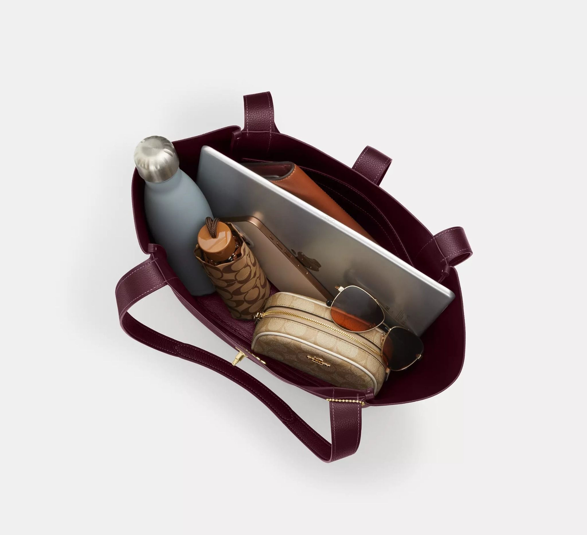  Túi Nữ Coach Hadley Turnlock Tote Bag 'Dark Wine' 