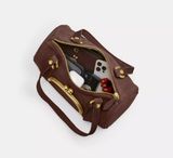 Túi Nữ Coach Kisslock Barrel Bag 'Dark Chocolate' 