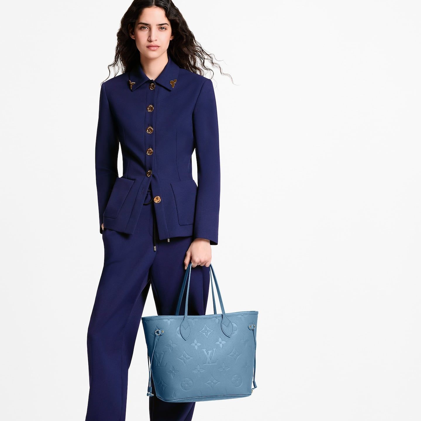  Túi Nữ Louis Vuitton Neverfull MM Tote Bag 'Bleu Jean' 