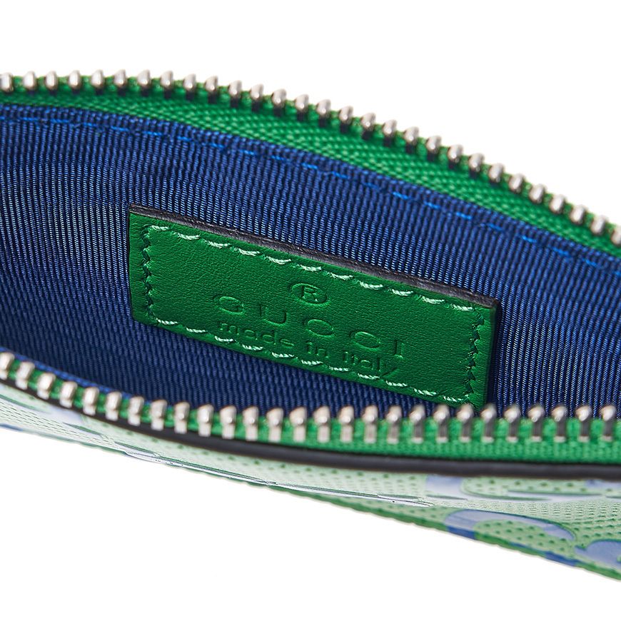  Ví Gucci Zipper Leather Card Holder 'Green' 