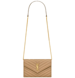  Ví Nữ Saint Laurent Envelope Chain Wallet 'Tan' 