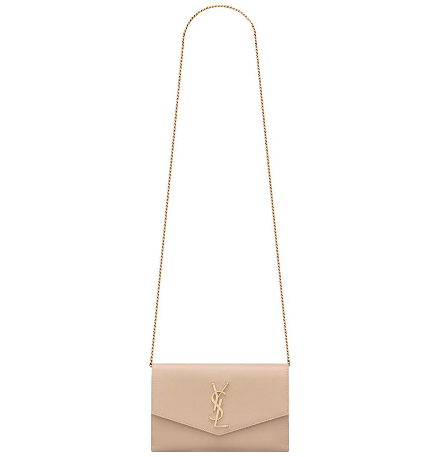  Ví Nữ Saint Laurent Uptown Chain Wallet 'Beige' 