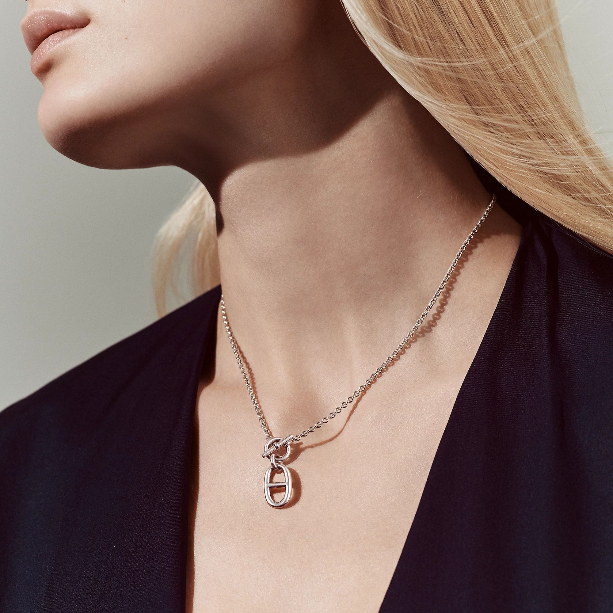  Vòng Cổ Nữ Hermes Chaine D'ancre Pendant 'Silver' 