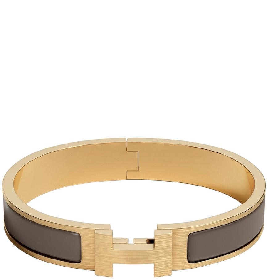  Vòng Tay Nam Hermes Clic HH 'Gris Étain Mat Gold' 