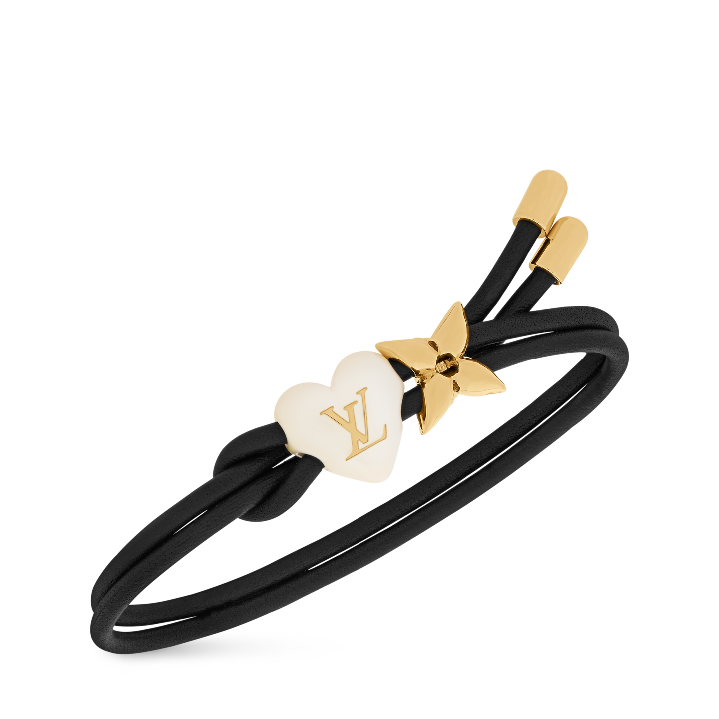  Vòng Tay Nữ Louis Vuitton LV Bloom Pearl Heart 'Black' 