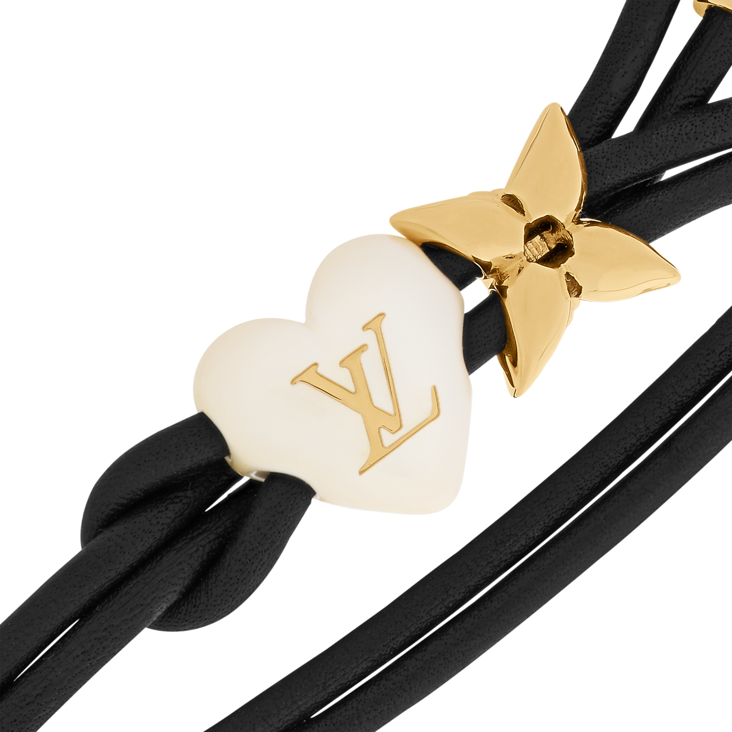  Vòng Tay Nữ Louis Vuitton LV Bloom Pearl Heart 'Black' 