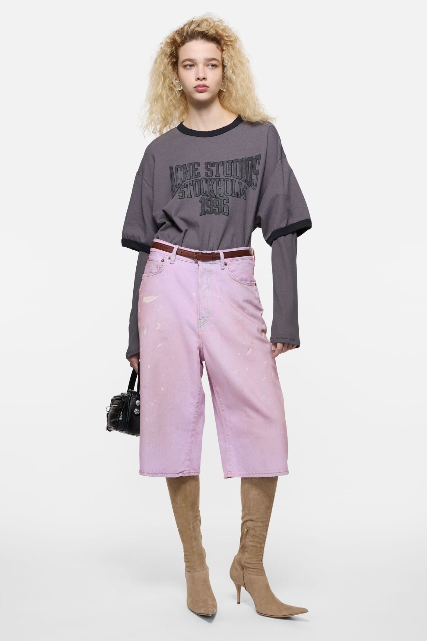  Quần Acne Denim Shorts 'Pink' 