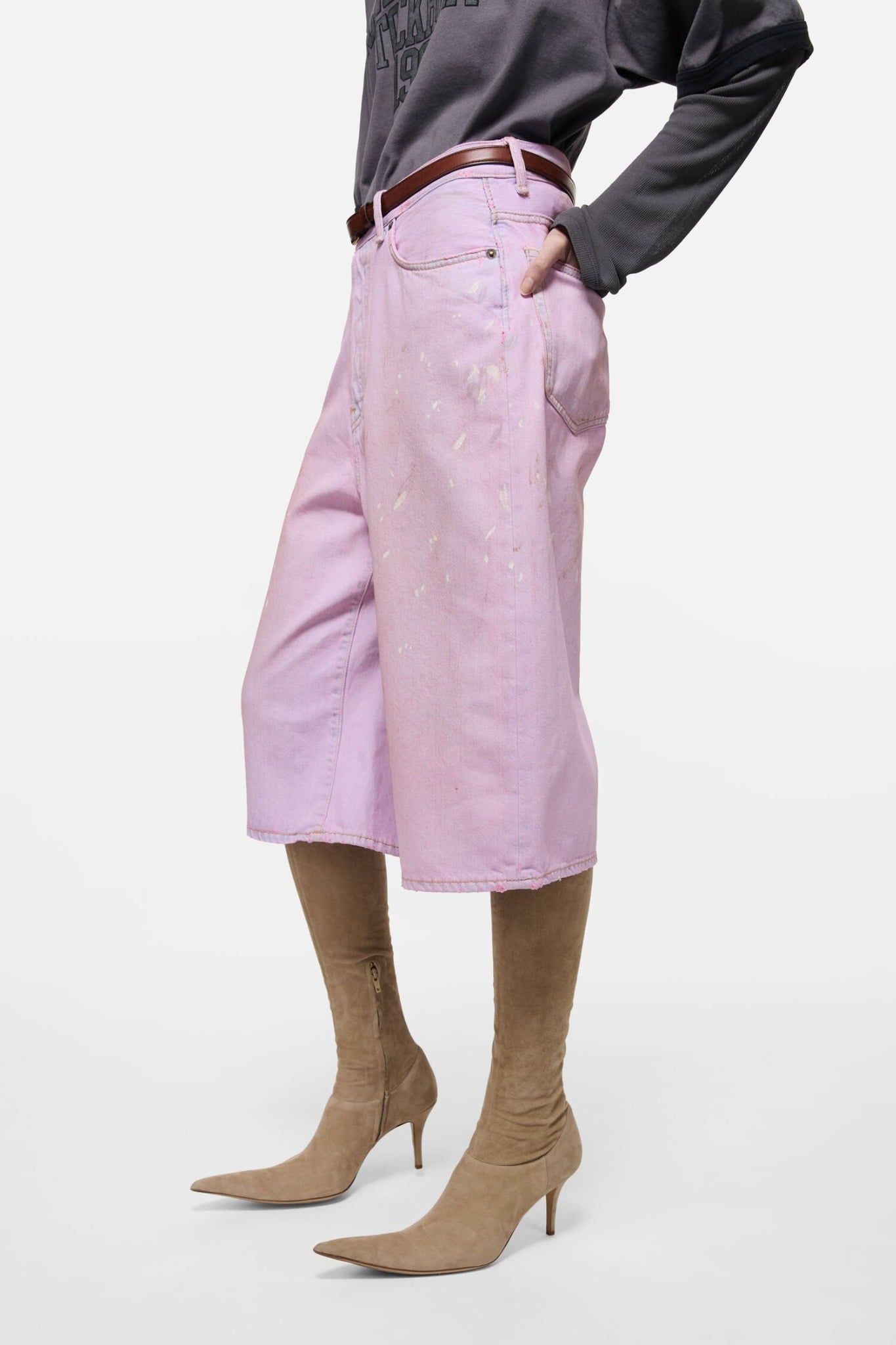  Quần Acne Denim Shorts 'Pink' 