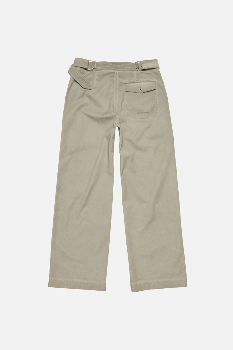  Quần Nữ Acne SS26 Twill Trousers With Belt 'Clay Beige' 