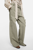  Quần Nữ Acne SS26 Twill Trousers With Belt 'Clay Beige' 