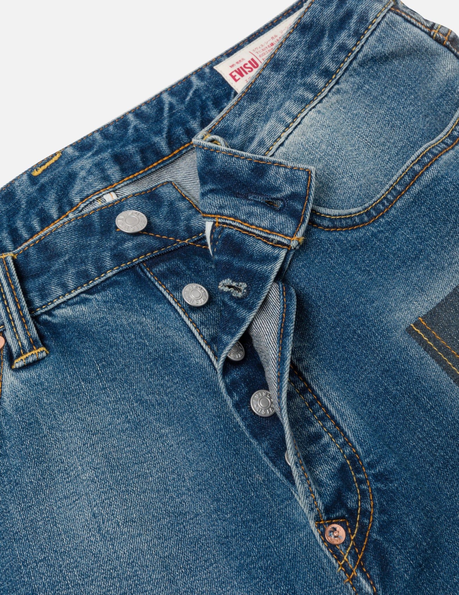  Quần Evisu 2-Tone Inserted Daicock Jeans 'Indigo' 