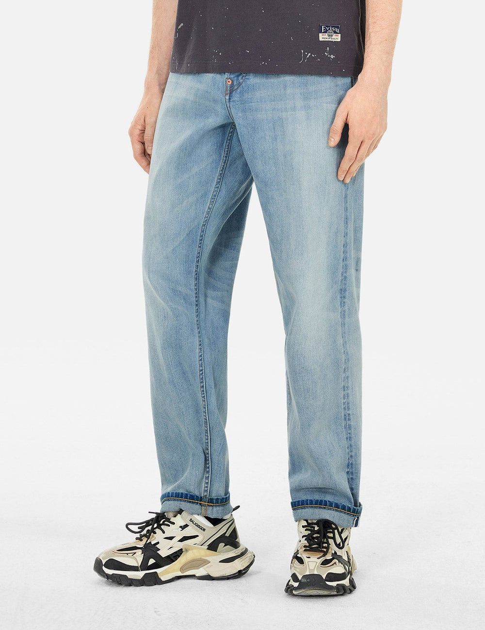  Quần Evisu 7-Pocket Design Washed Jeans 'Indigo' 