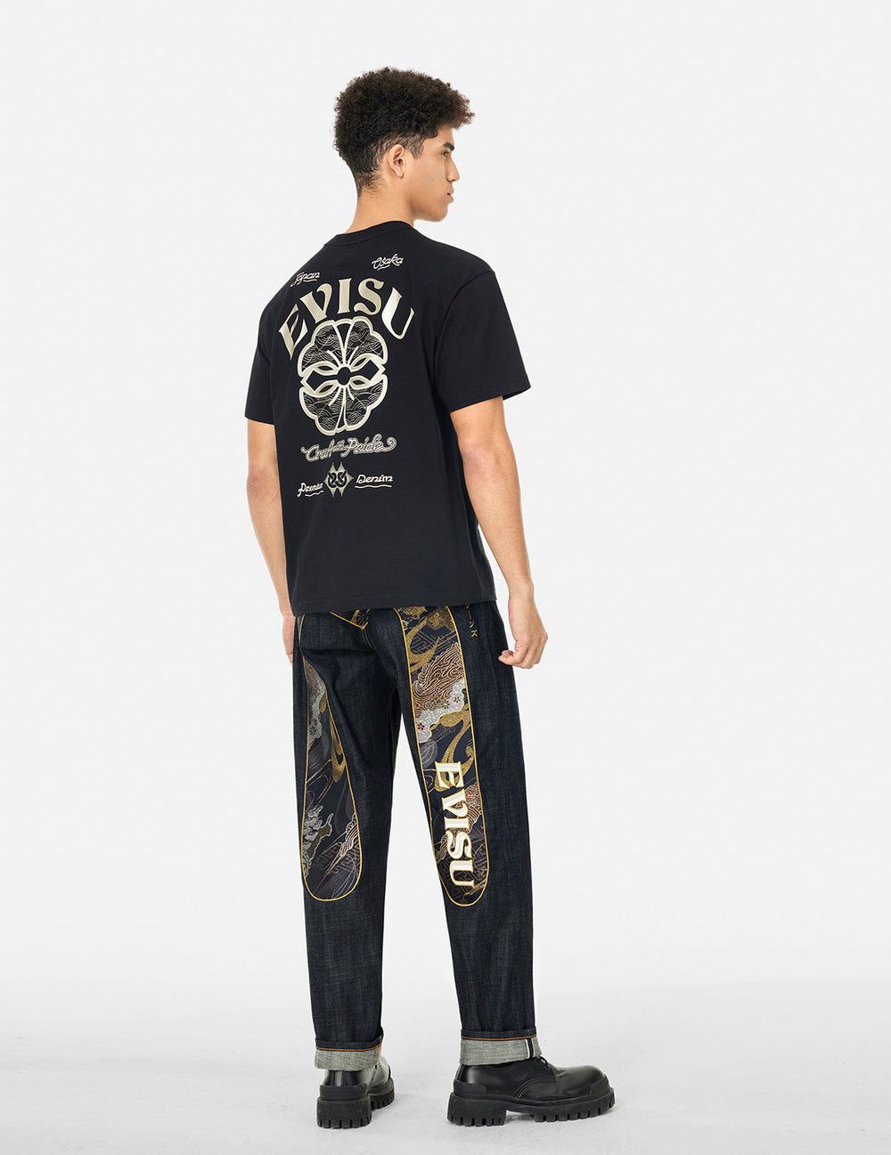  Quần Evisu Brocade Daicock Appliqué Jeans 'Indigo' 