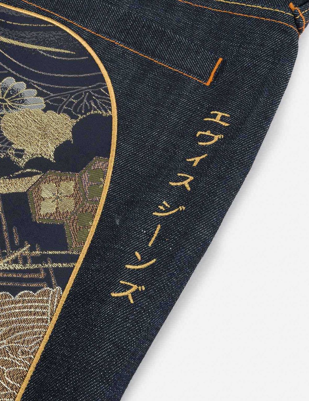  Quần Evisu Brocade Daicock Appliqué Jeans 'Indigo' 