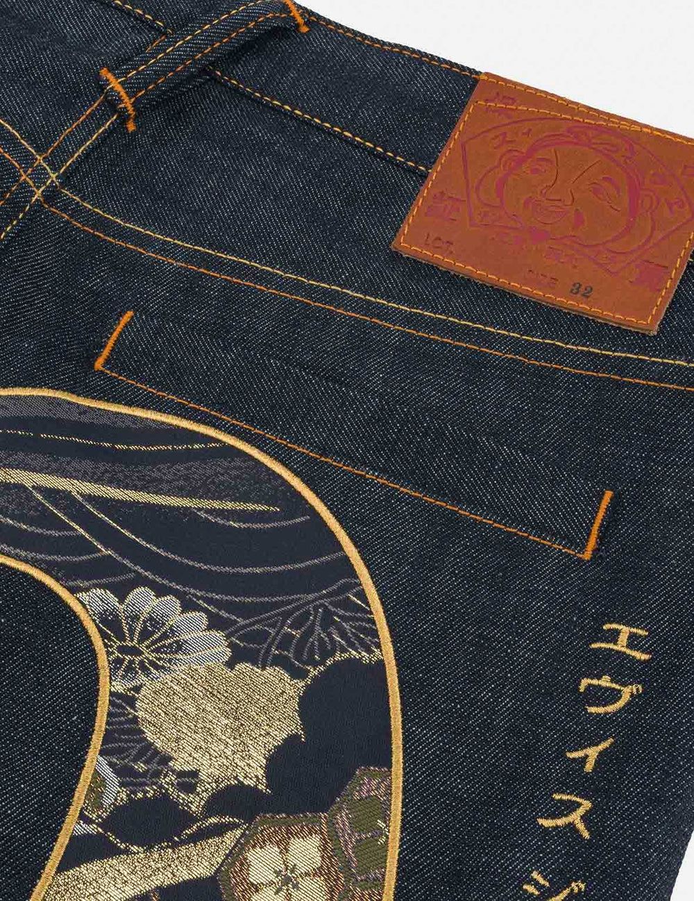  Quần Evisu Brocade Daicock Appliqué Jeans 'Indigo' 
