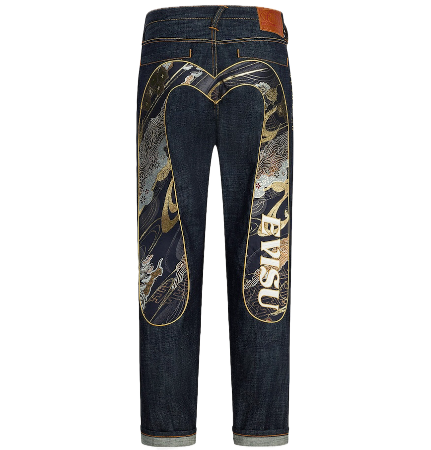  Quần Evisu Brocade Daicock Appliqué Jeans 'Indigo' 