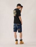  Quần Evisu Brocade Patchwork Shorts 'Indigo' 