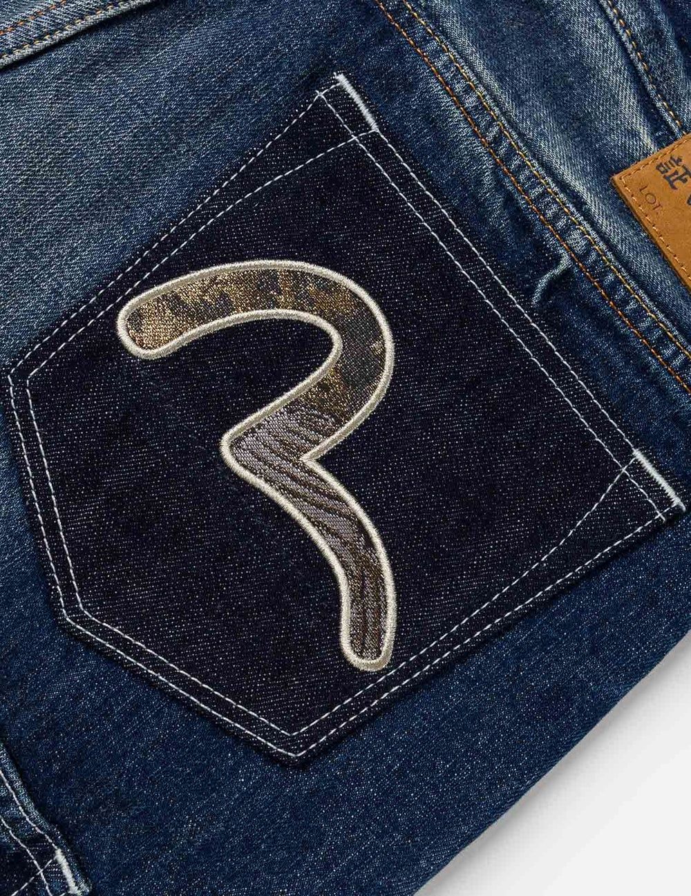  Quần Evisu Brocade Patchwork Shorts 'Indigo' 