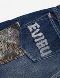  Quần Evisu Brocade Patchwork Shorts 'Indigo' 