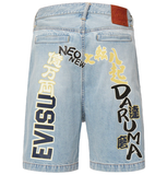  Quần Evisu Daicock Print Denim Shorts 'Indigo' 