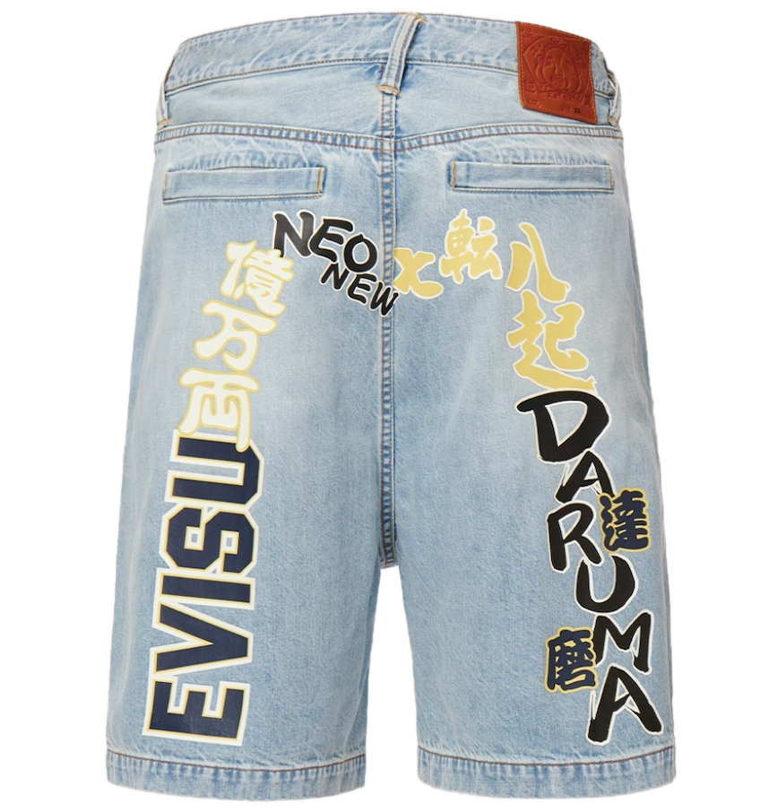 Quần Evisu Daicock Print Denim Shorts 'Indigo' 
