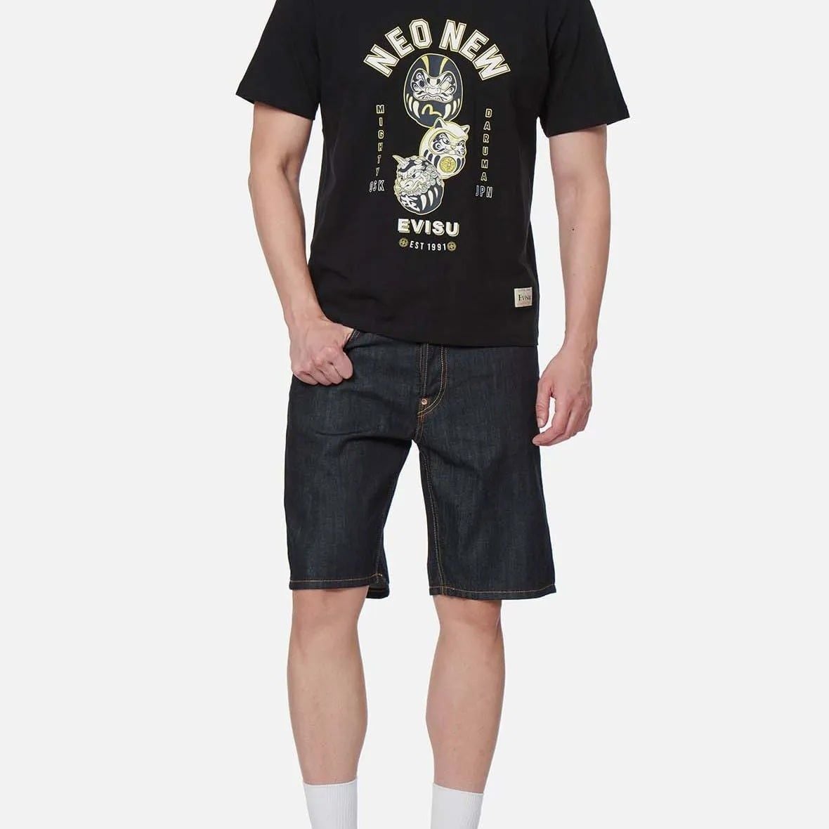  Quần Evisu Denim Shorts 'Black' 