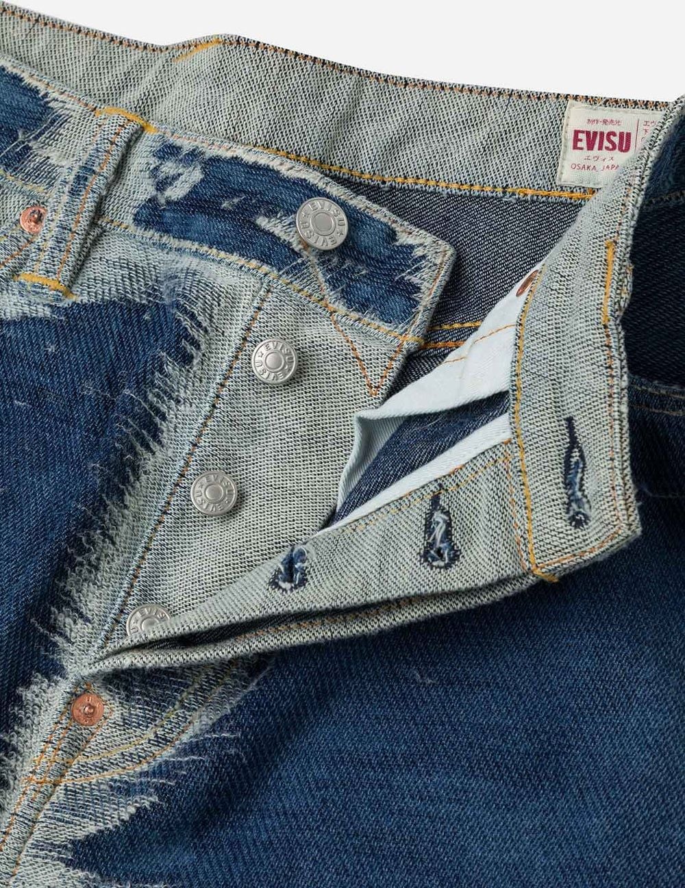  Quần Evisu Distressed Seagull Denim Jeans 'Indigo' 