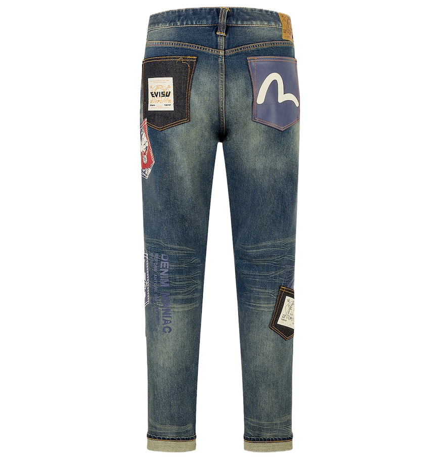  Quần Evisu Ebisu Print Multi-Pocket Jeans 'Indigo' 