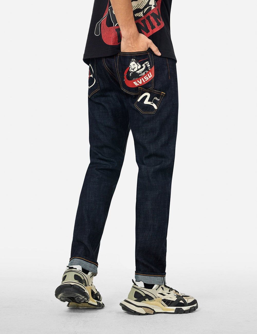 Quần Evisu Godhead Golfing Print Jeans 'Indigo' 