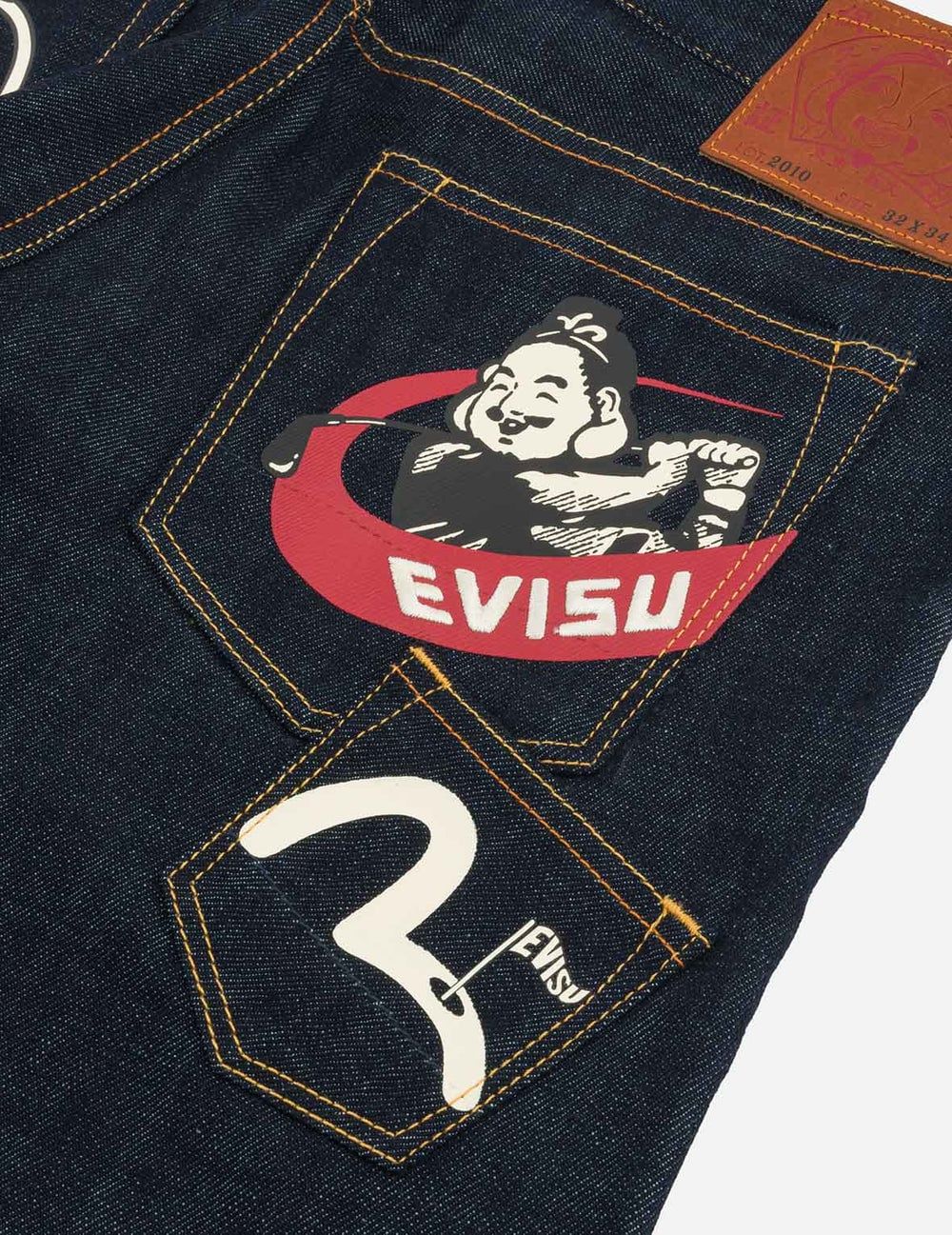  Quần Evisu Godhead Golfing Print Jeans 'Indigo' 